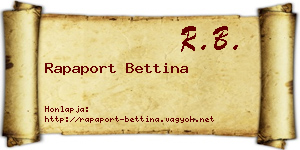 Rapaport Bettina névjegykártya